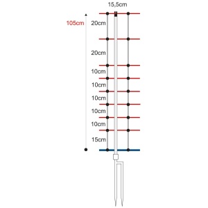 Plasa gard electric oi , 105 cm / 50 m , Conector impamantare, Tepusa dubla (14594)